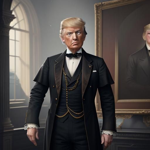 Donald Trump as 1800s Portrait in London Palace