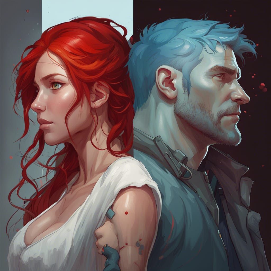 Men in Love: Hyperdetailed Portrait with Volumetric Lighting