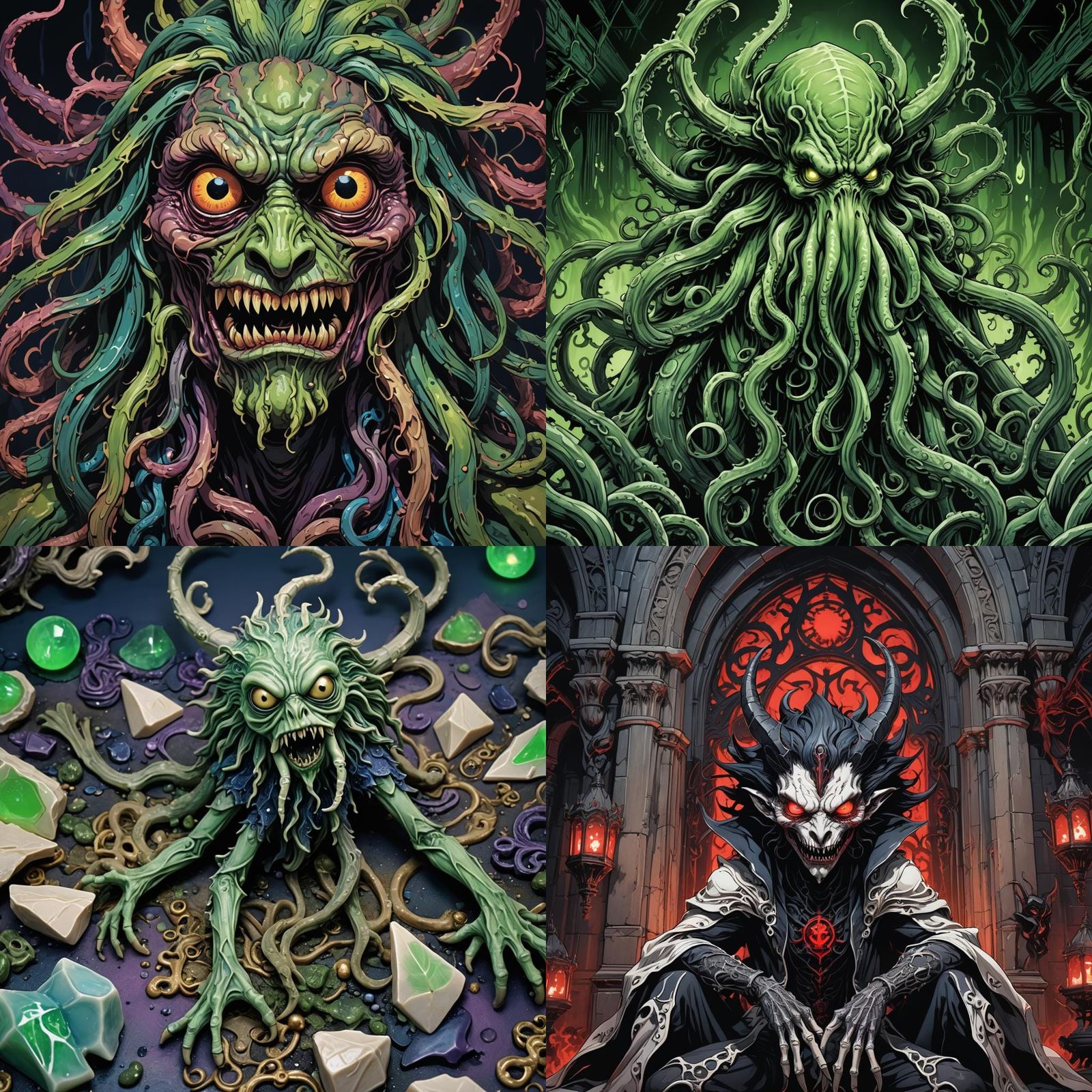 Demonic Porcelain Monster in Anime Style