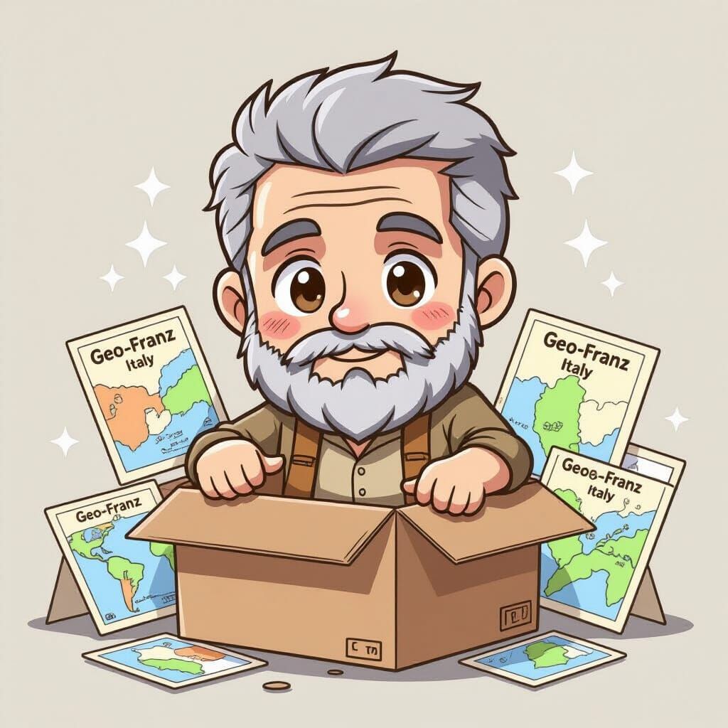 Chibi Italian Geologist Plays in Cardboard Box