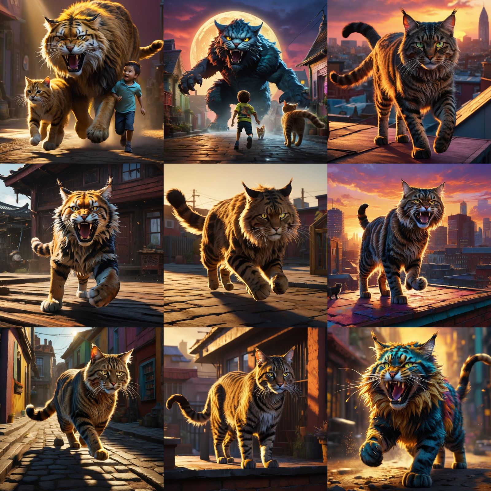 Bars the Cat Rescues Timka: Hyperrealistic Art