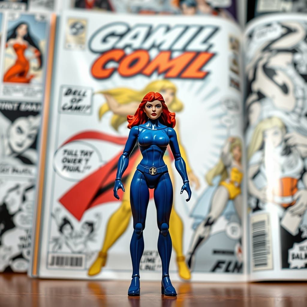 Female Action Figure in Comic Book Packaging