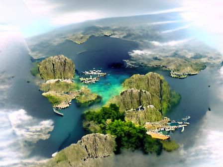 Philippine Islands: Coron, Palawan Ink Drawing