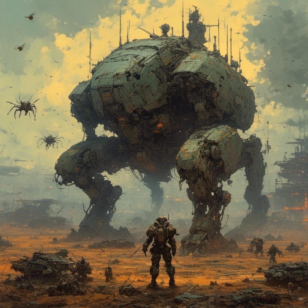 Beetle Knight Mecha on Magical Battlefield