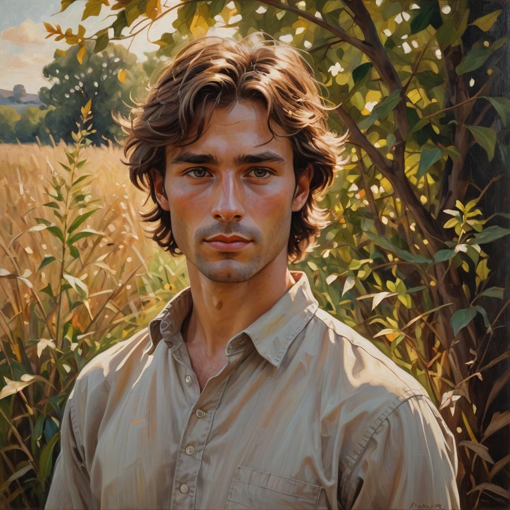 smooth-shaven, humorous face