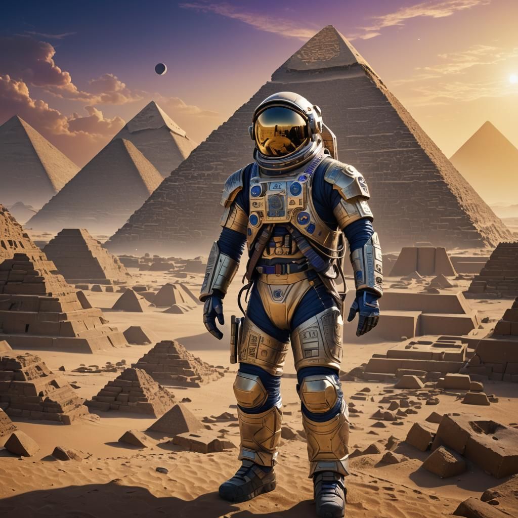 Astronaut Discovering Ancient Egypt: Matte Painting