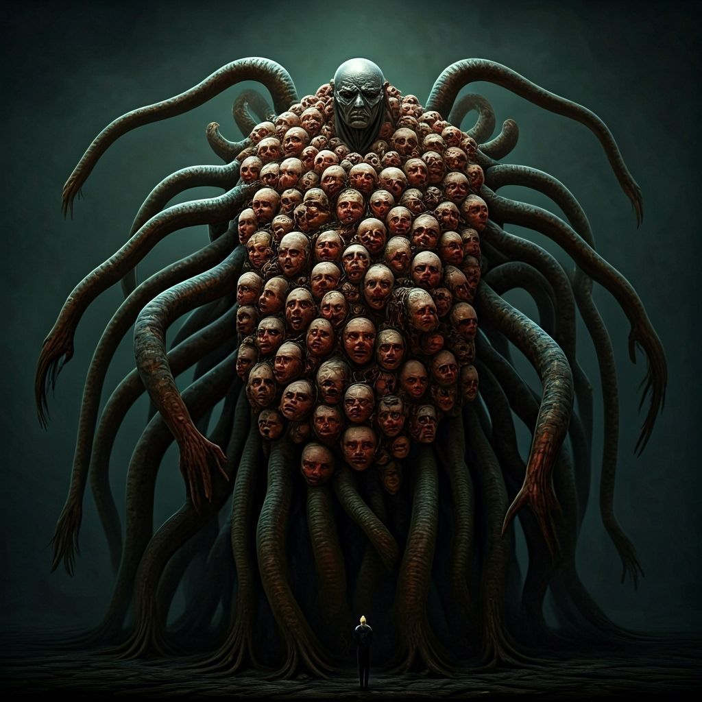 Surreal Hecatoncheire with Gothic Biomechanical Aesthetic