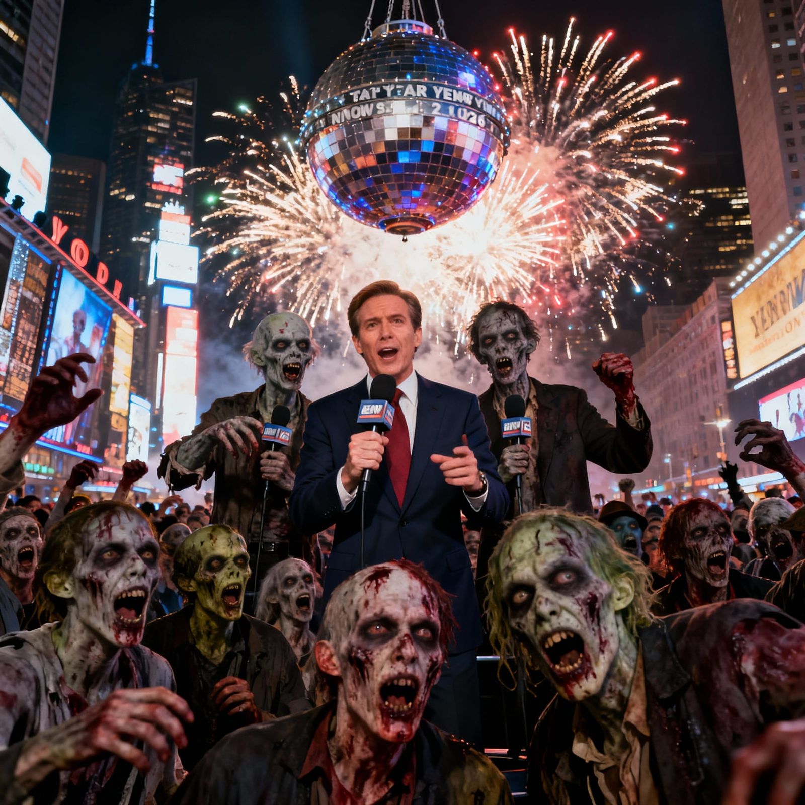 Zombie New Year's Eve Ball Drop in Times Square