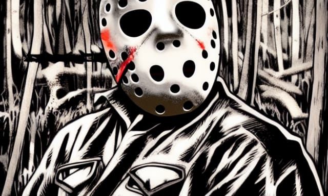 Jason Voorhees Hunts Teenagers: Japanese Illustration Style