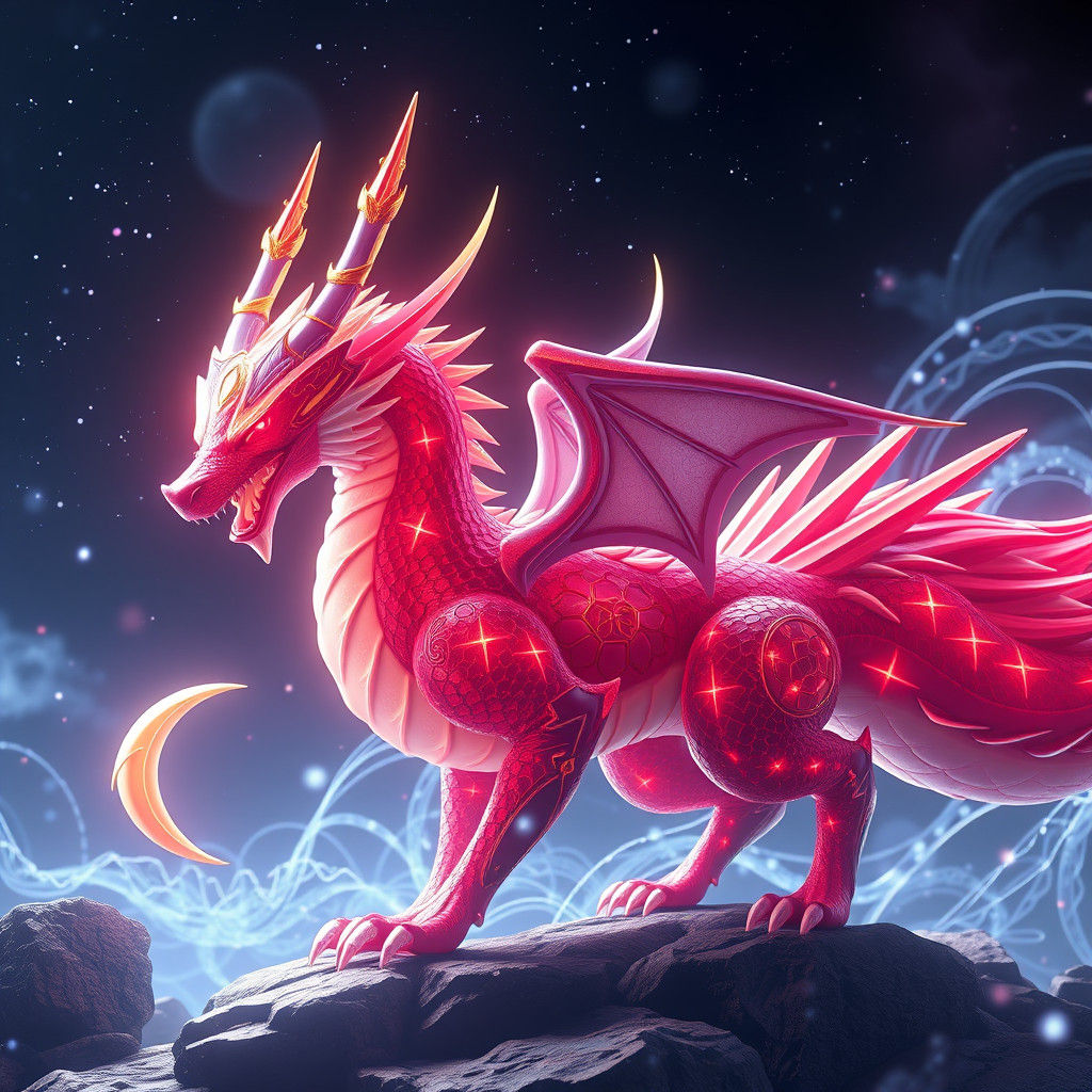 Stellar Dragon Fox: 3D Anime Art