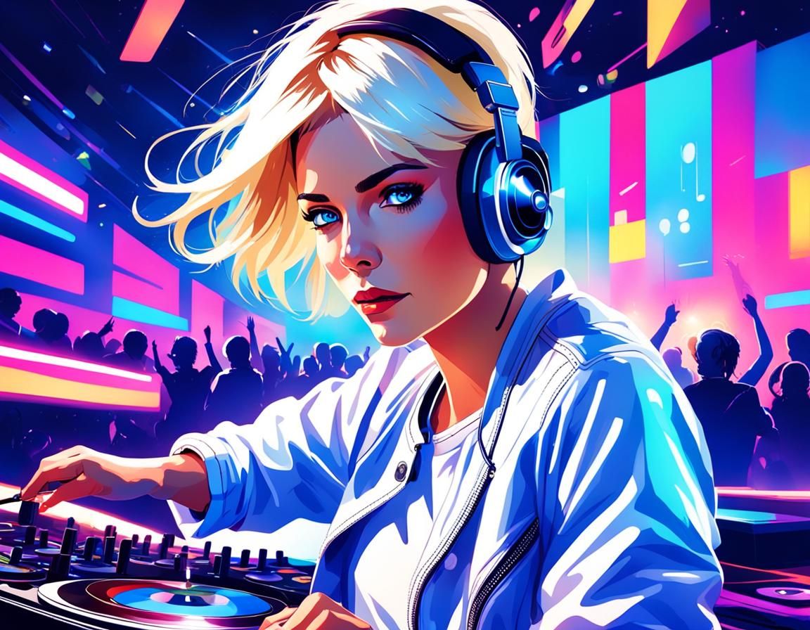 Stunning DJ in Julia Pott Style Illustration