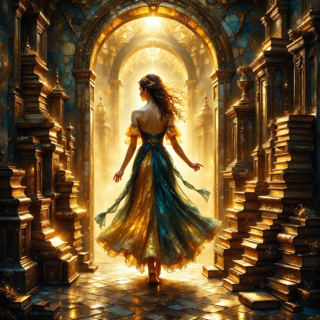 Mystic Portal: Woman Enters Fantasy Realm