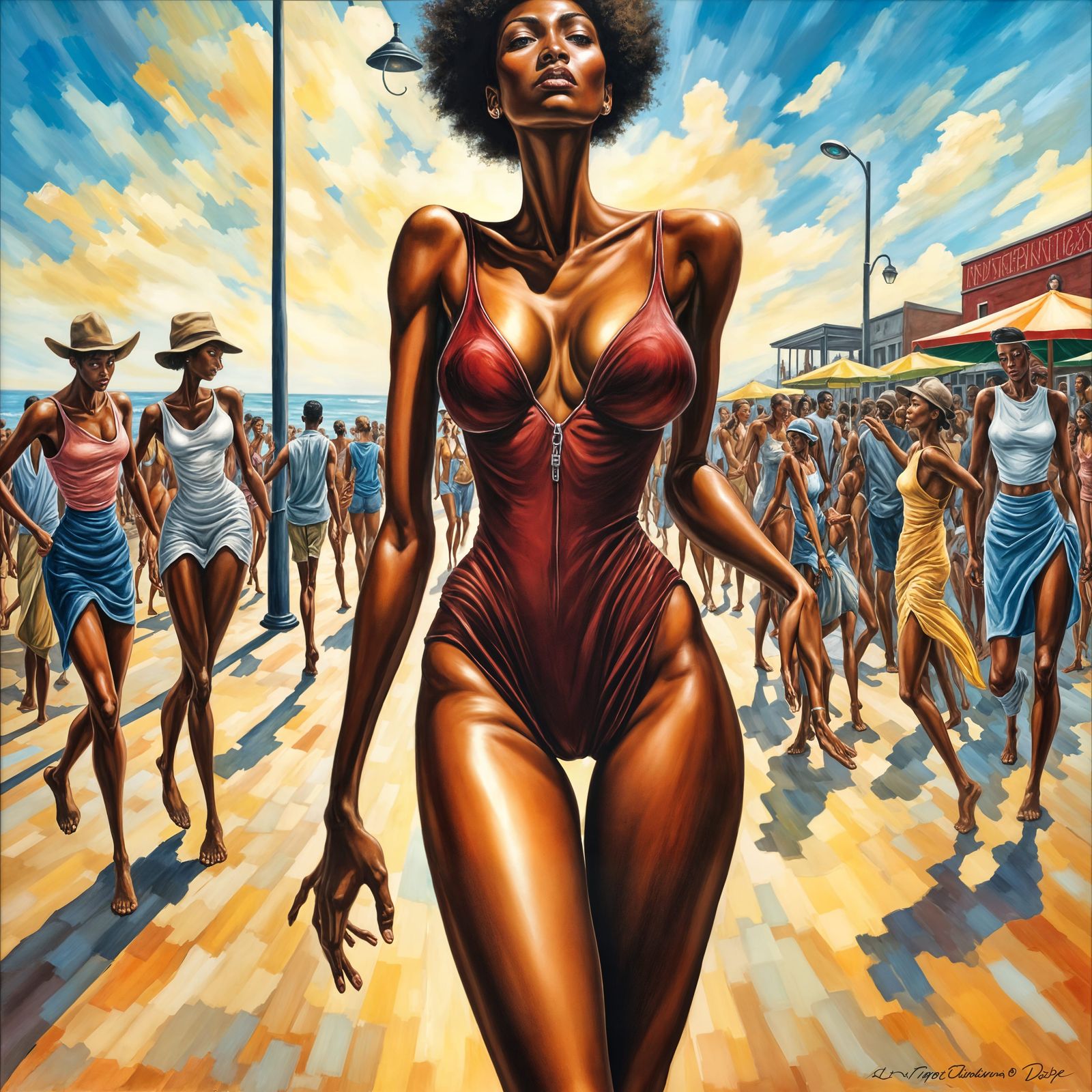 Abstract Neo-Impressionist Portrait of a Woman