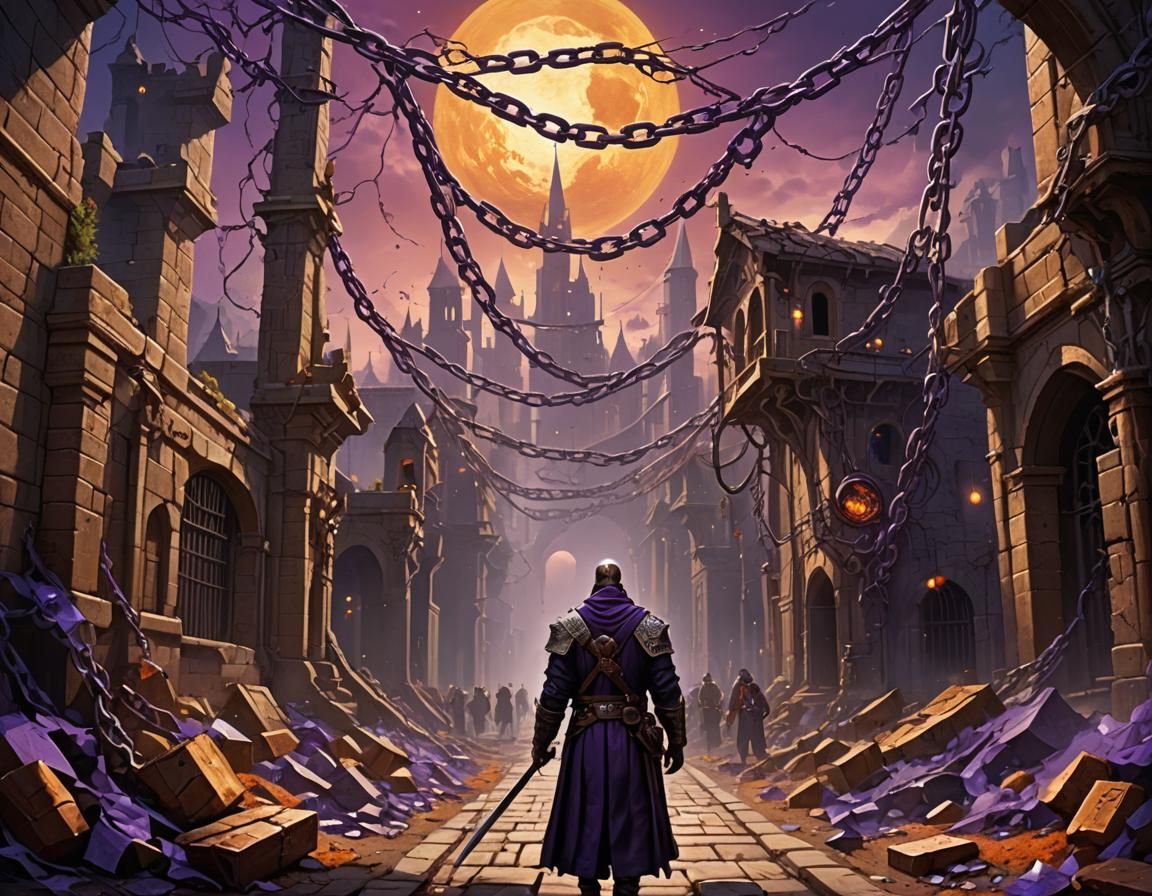 Fantastical Crimson Court: Detailed Matte Painting