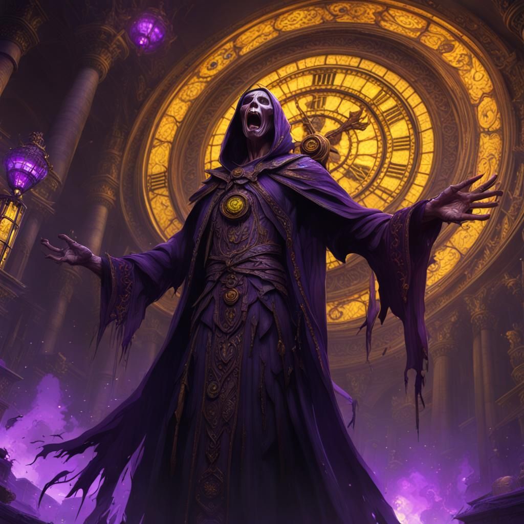 Dark Fantasy Scream in Style of Alphonse Mucha