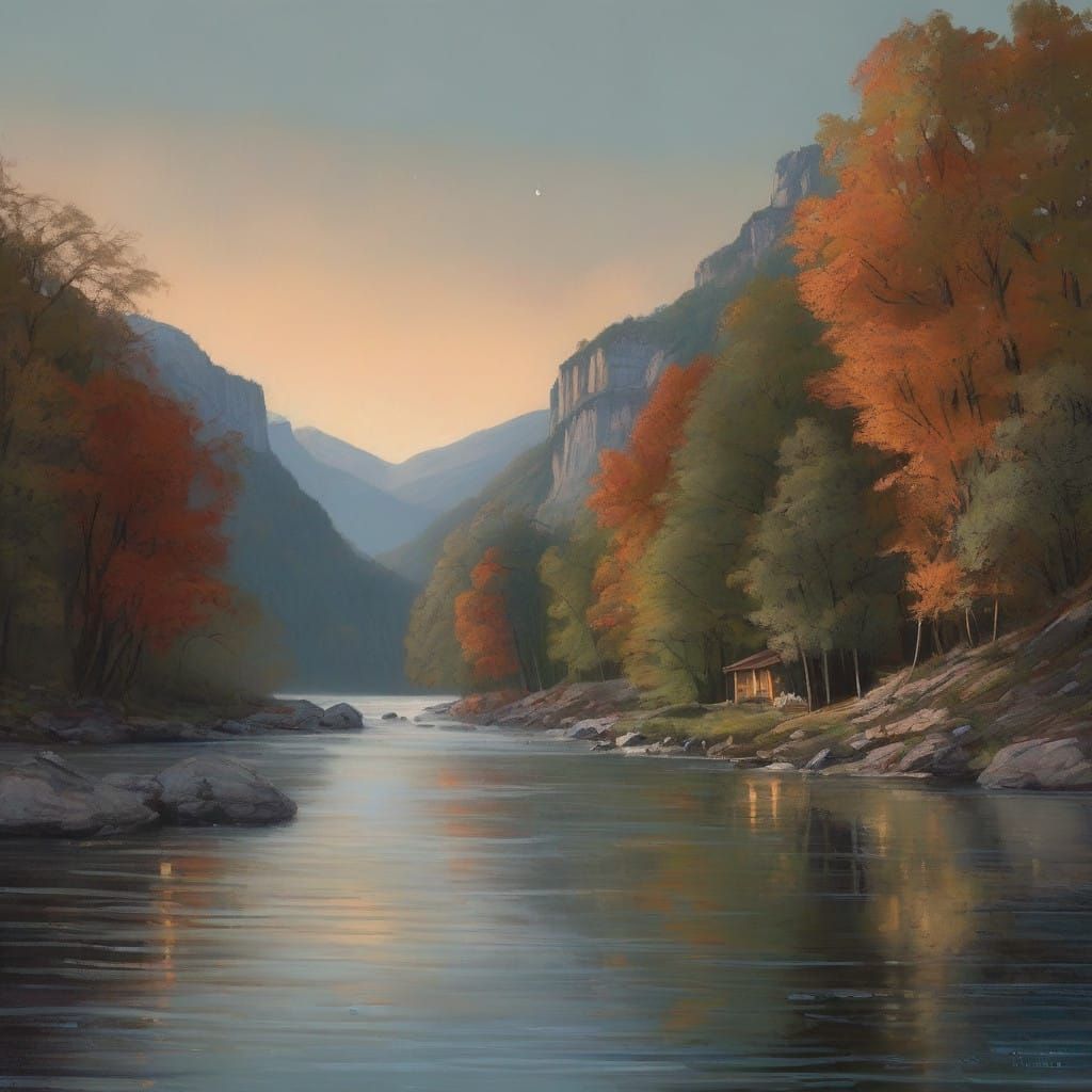 Moonlit Gorge of Serene Beauty