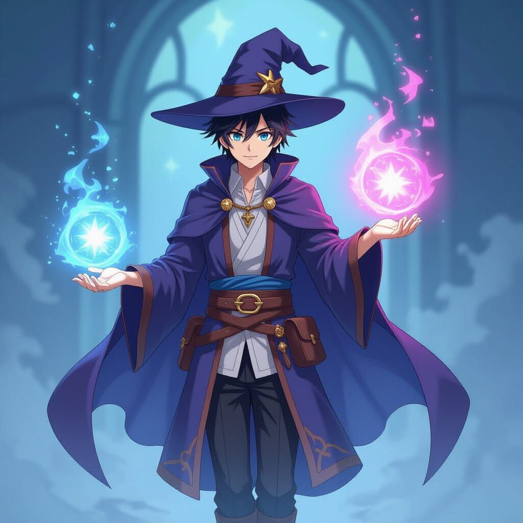 Anime Male Wizard Character Design