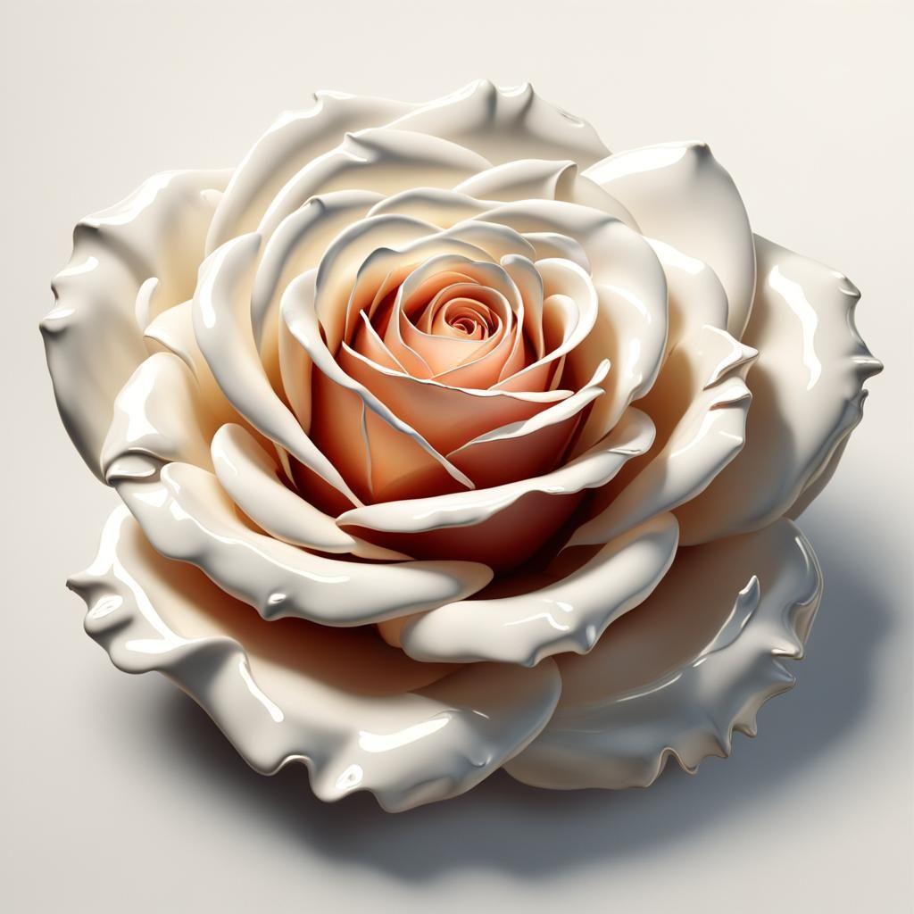 A more liquid lacquered, paint, varnish, liquid, poi ring off white rose