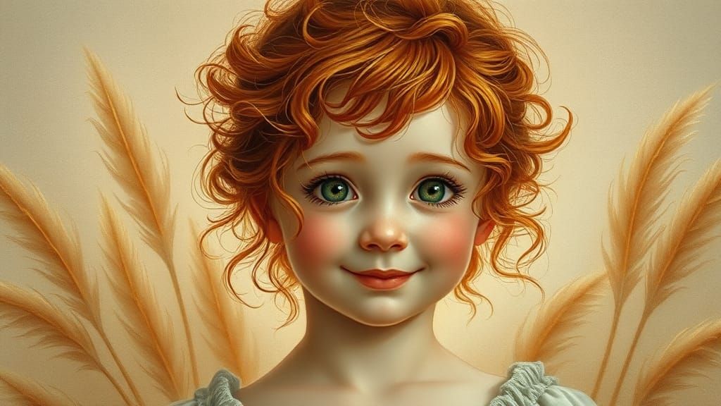 Renaissance Girl with a Smile in Botticelli Style