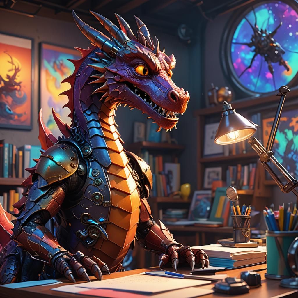 Cartoon Dragon Studies: Pixar 3D Digital Art