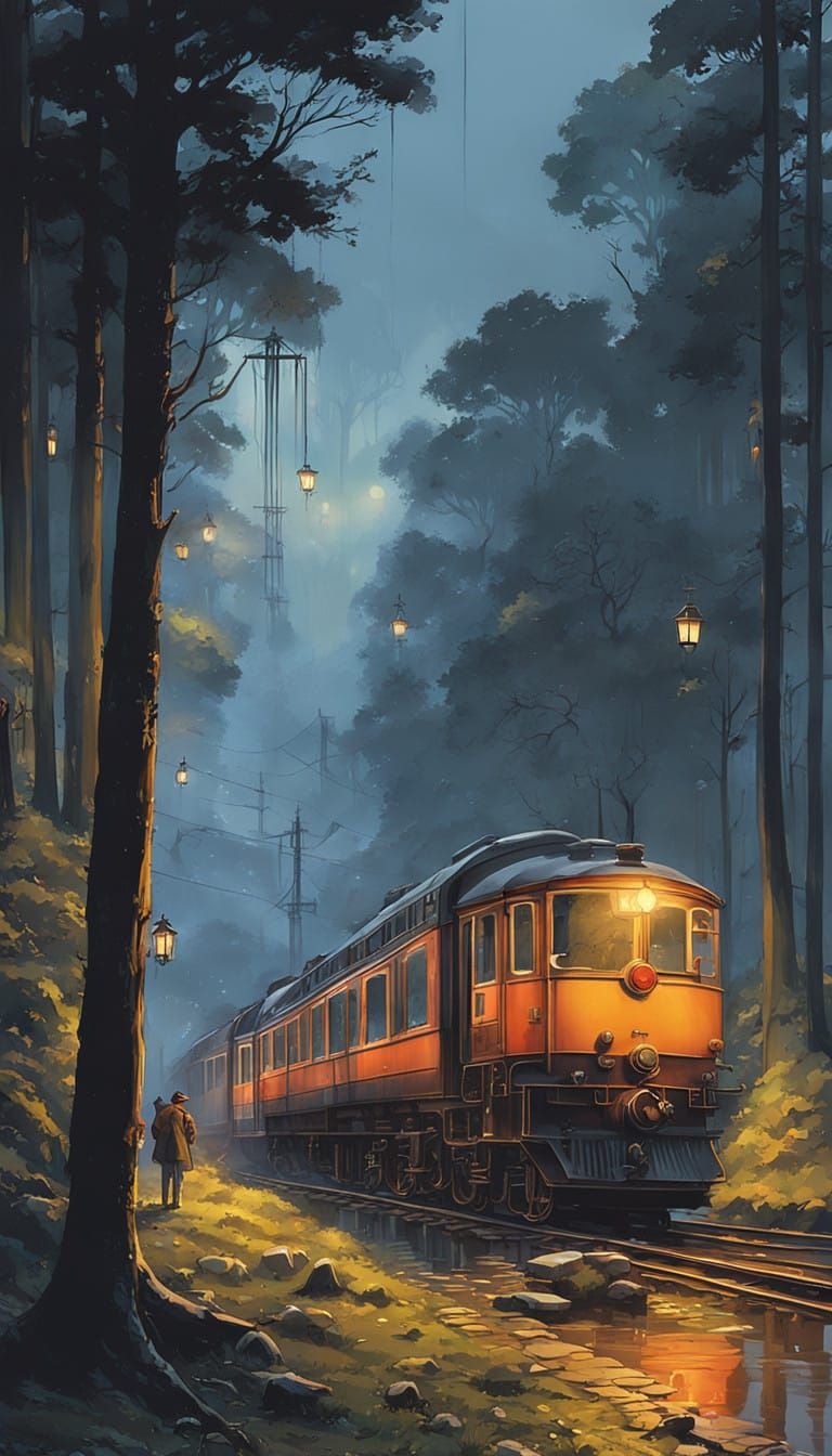 Vintage Steam Train Chugs Along Snowy Forest Path