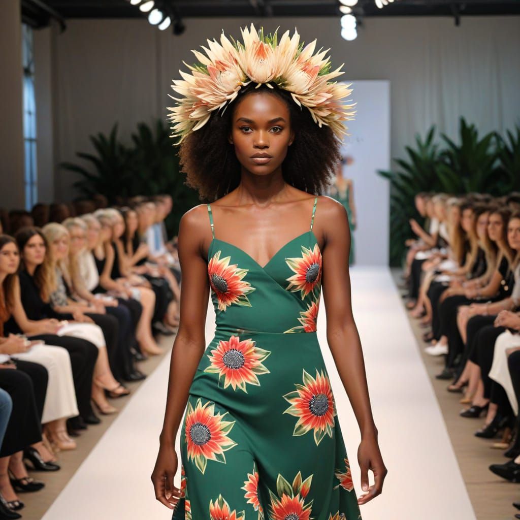 Exotic Protea Blooms Adorn Fashion Runway