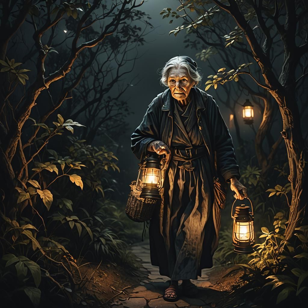 an old lady with rankle skin with big tears eyes caring her ...