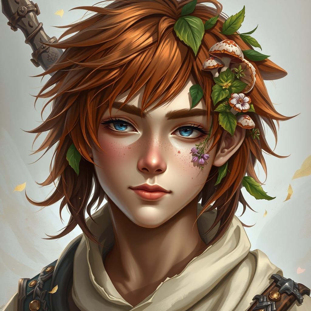 Druid with Mushroom Curse, Fantasy Art