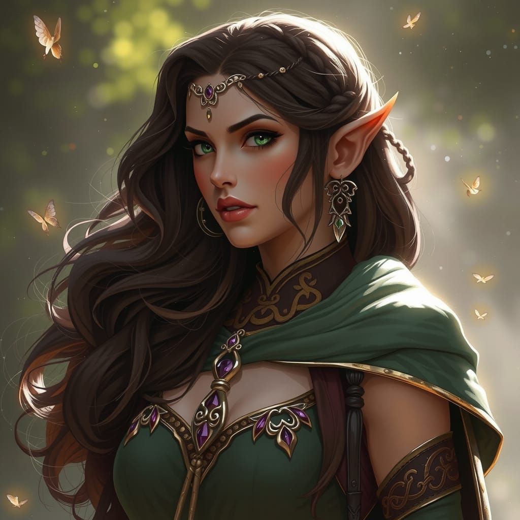 Noble Elf Maiden in a Larry Elmore-Inspired Fantasy Realm