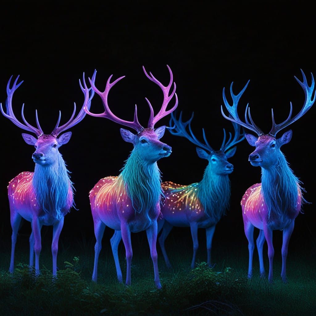 Vibrant, Glowing Monstrous Beast in Midnight