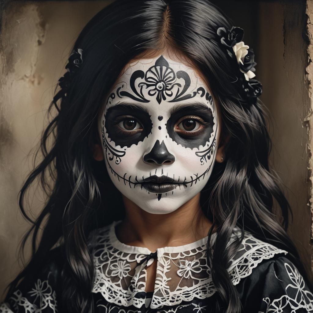 Venezuelan Girl as Catrina in Hyper-Realistic Portrait