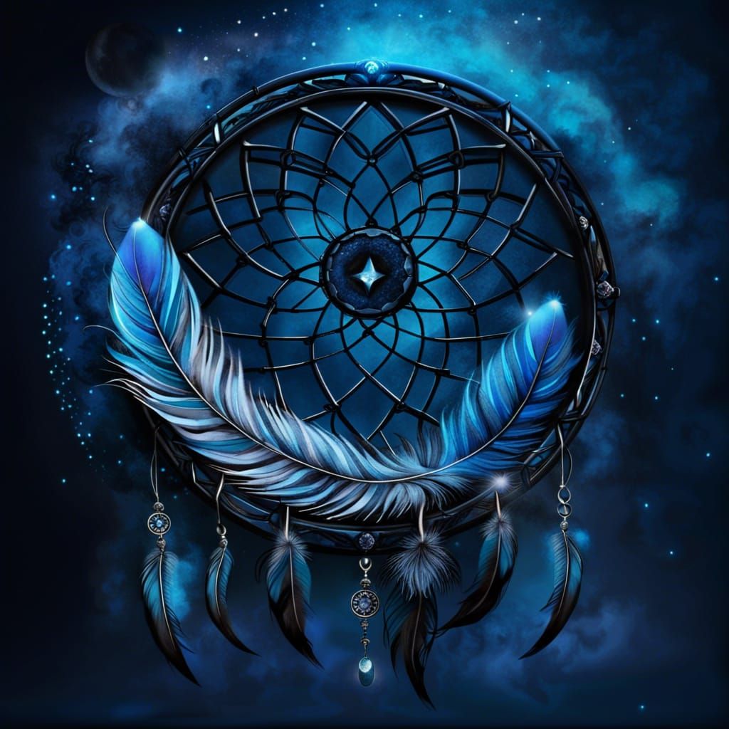 Ethereal Dreamcatcher with Diamonds in Fantasy Style