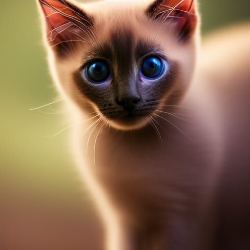 Adorable Siamese Kitten in Natural Light