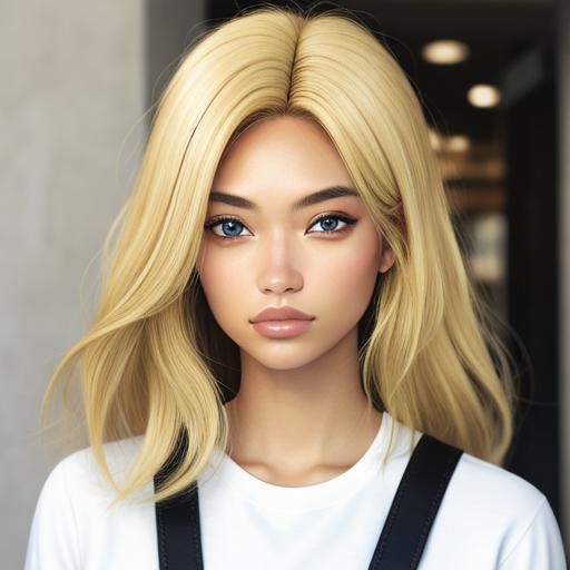 Blonde Hair, Brown Eyes: A Simple AI Portrait