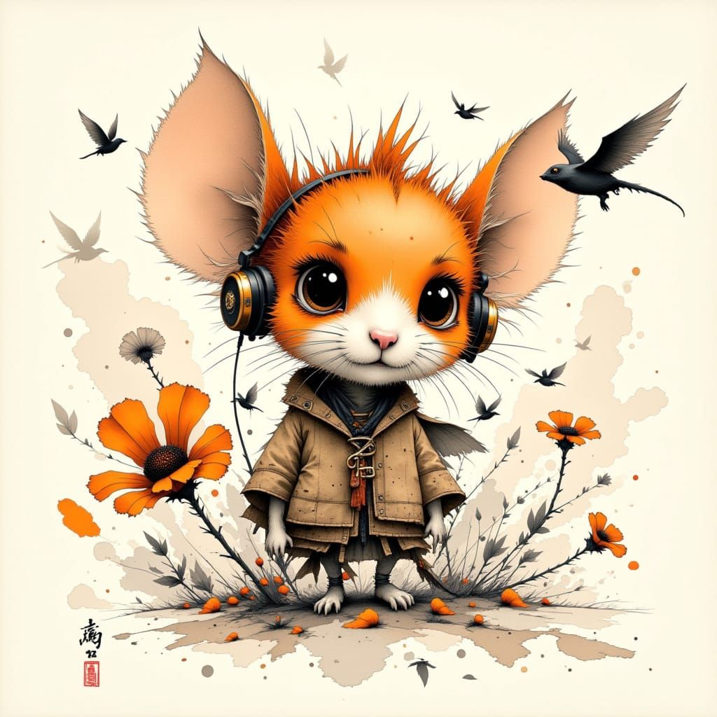 A very cute Mouse with straight face