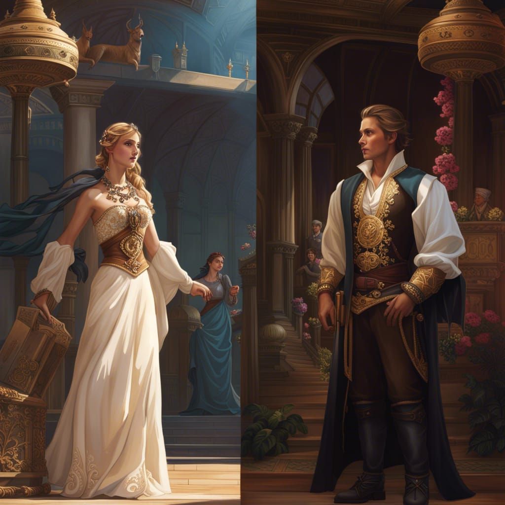 Fantasy Character Fashion in Ornate Style