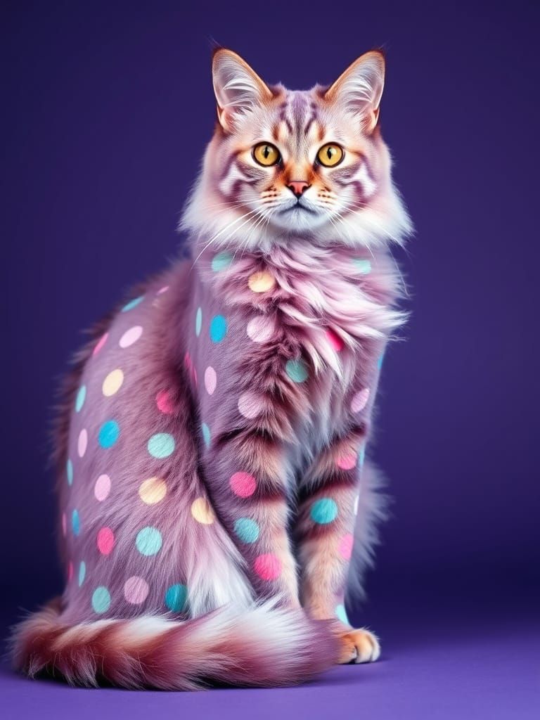 Polkadot Cat: Colorful and Elegant Pattern