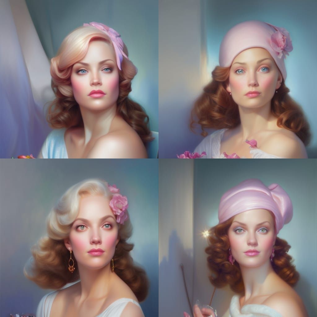 Pink Ladies with Shiny Eyes in Rich Detail