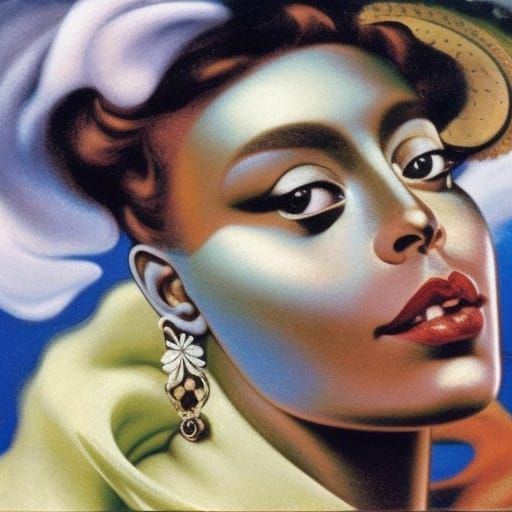 Ornate Necklace Portrait in Classic Style