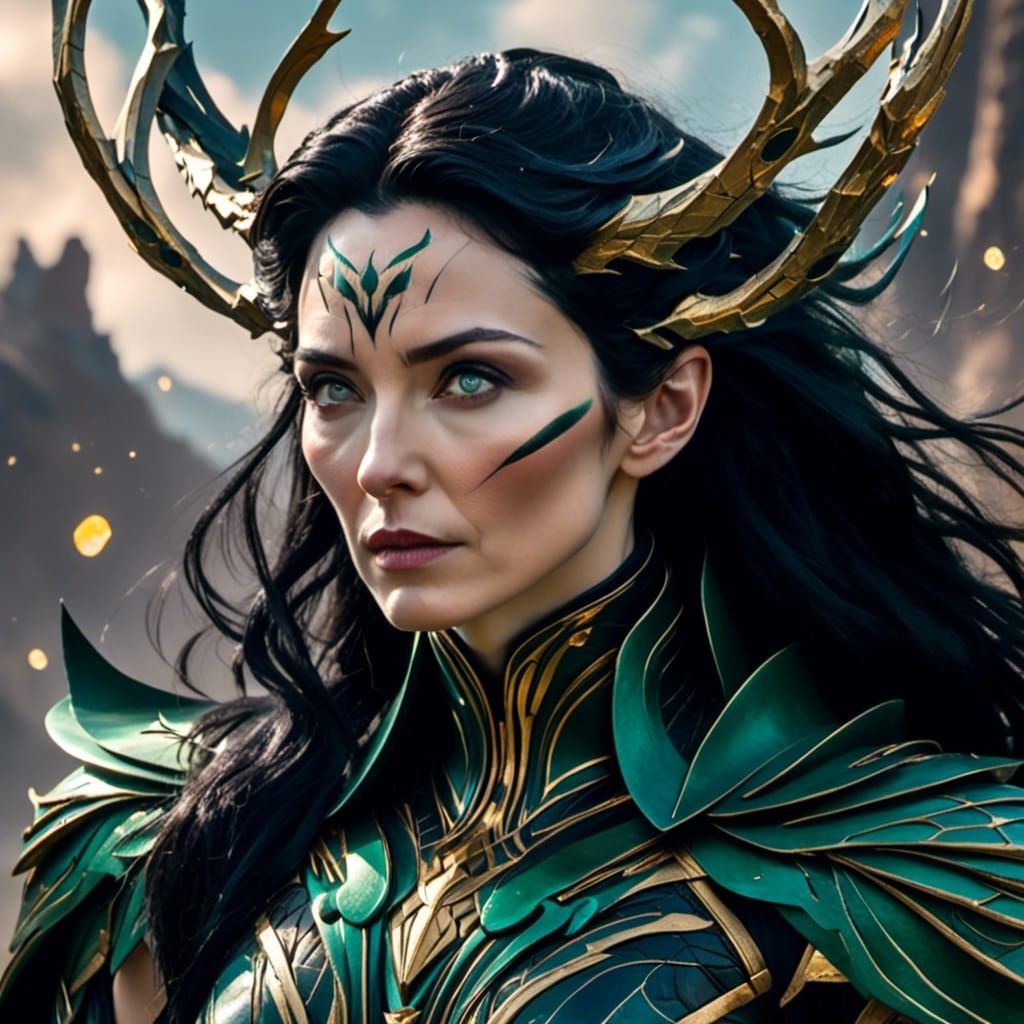 Cate Blanchett as Hela with Black Hair