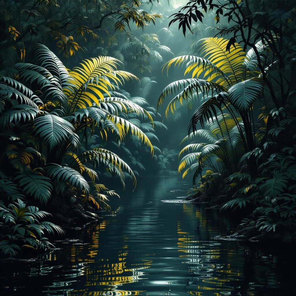 Whispering Ferns in Dark Fantasy Style