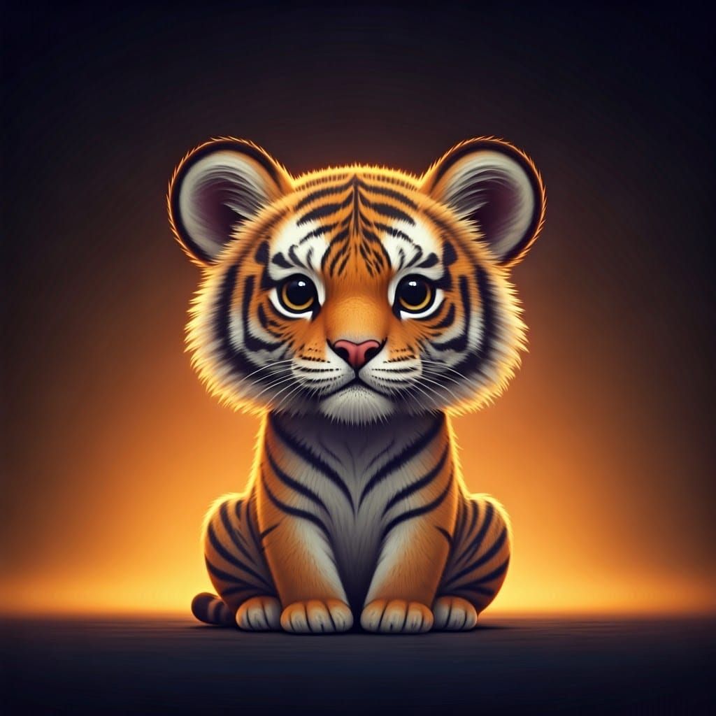 Miniature Tiger in Vibrant Fantasy Art
