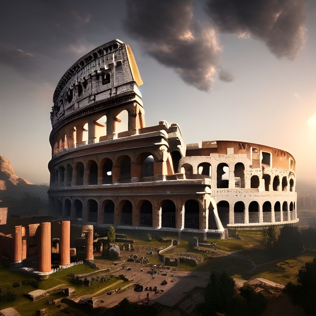 Detailed Matte Painting of Ancient Rome