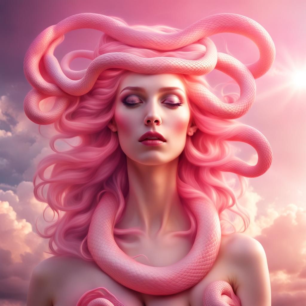 Pink Snake Goddess in Divine Sunshine