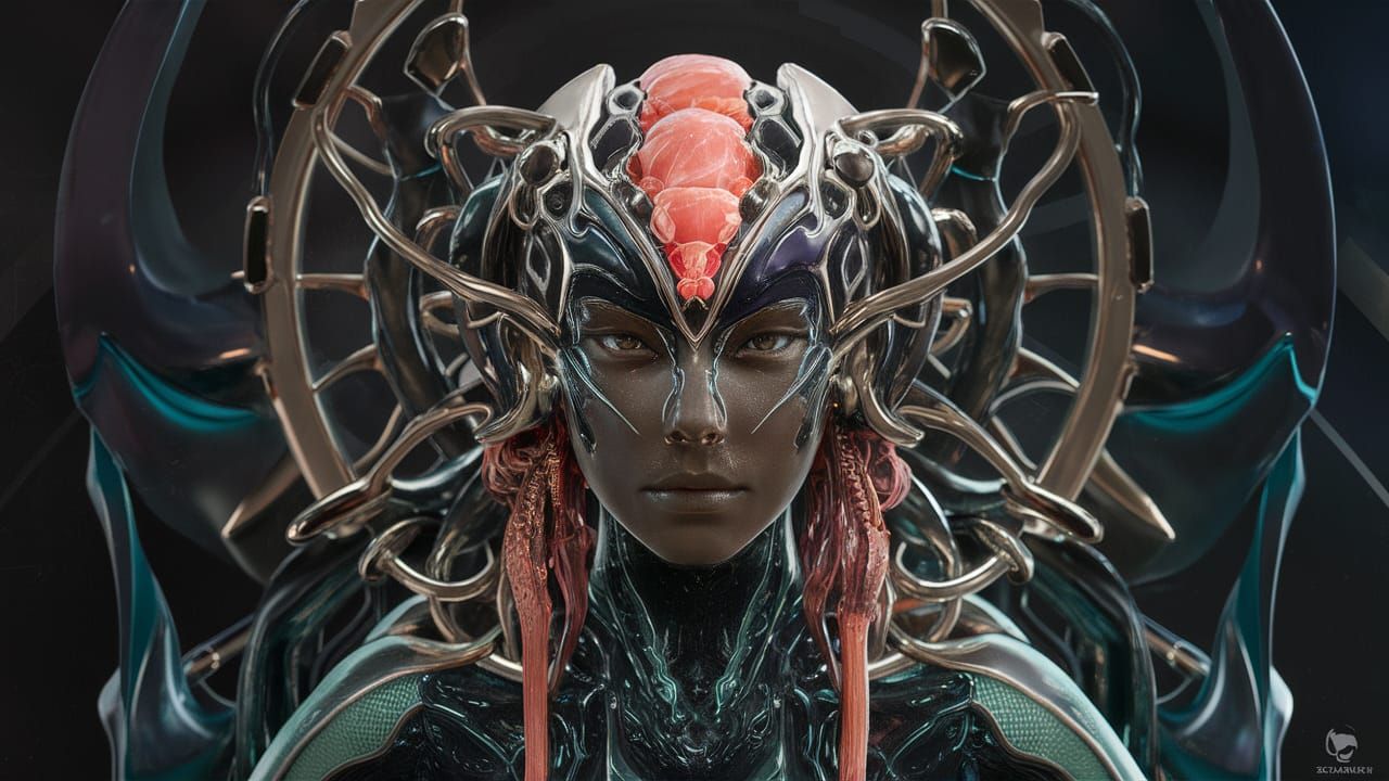 Anthropomorphic Chromecore Figure in Liquid Acrylic