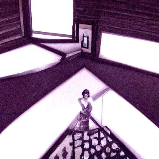 1920s Attic Scene with Lady and Skylight