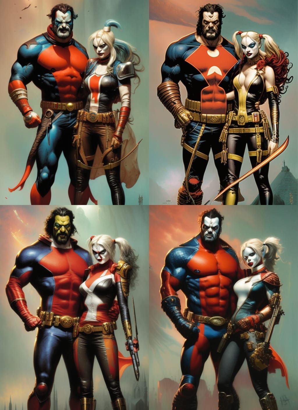 Harley Quinn and Lobo: Crayon Caricature Comic