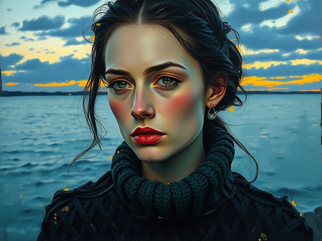 Midsummer Woman: Impasto Painting in Fluorescent Hues