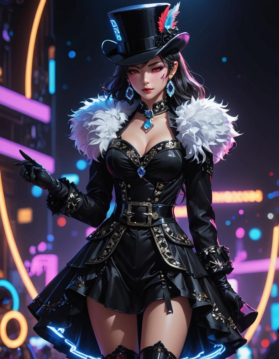 Neon Ringmaster in Anime Style