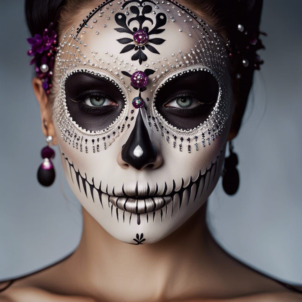 La Calavera Catrina Makeup Close-Up